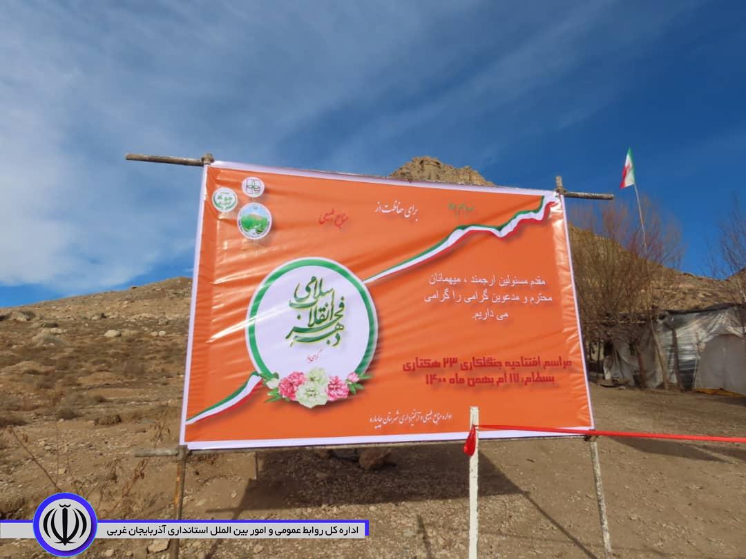 آئین بهره برداری از طرح عظیم جنگلکاری در روستای بسطام برگزار شد